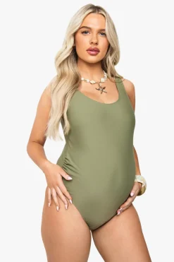 Maternity Ruched Bump Support Swimsuit | Nasty Gal