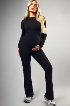 Maternity Supersoft Sculpt Bump Support Yoga Flares | Nasty Gal
