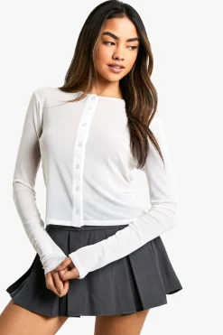 Mesh Button Through Cardigan | Nasty Gal