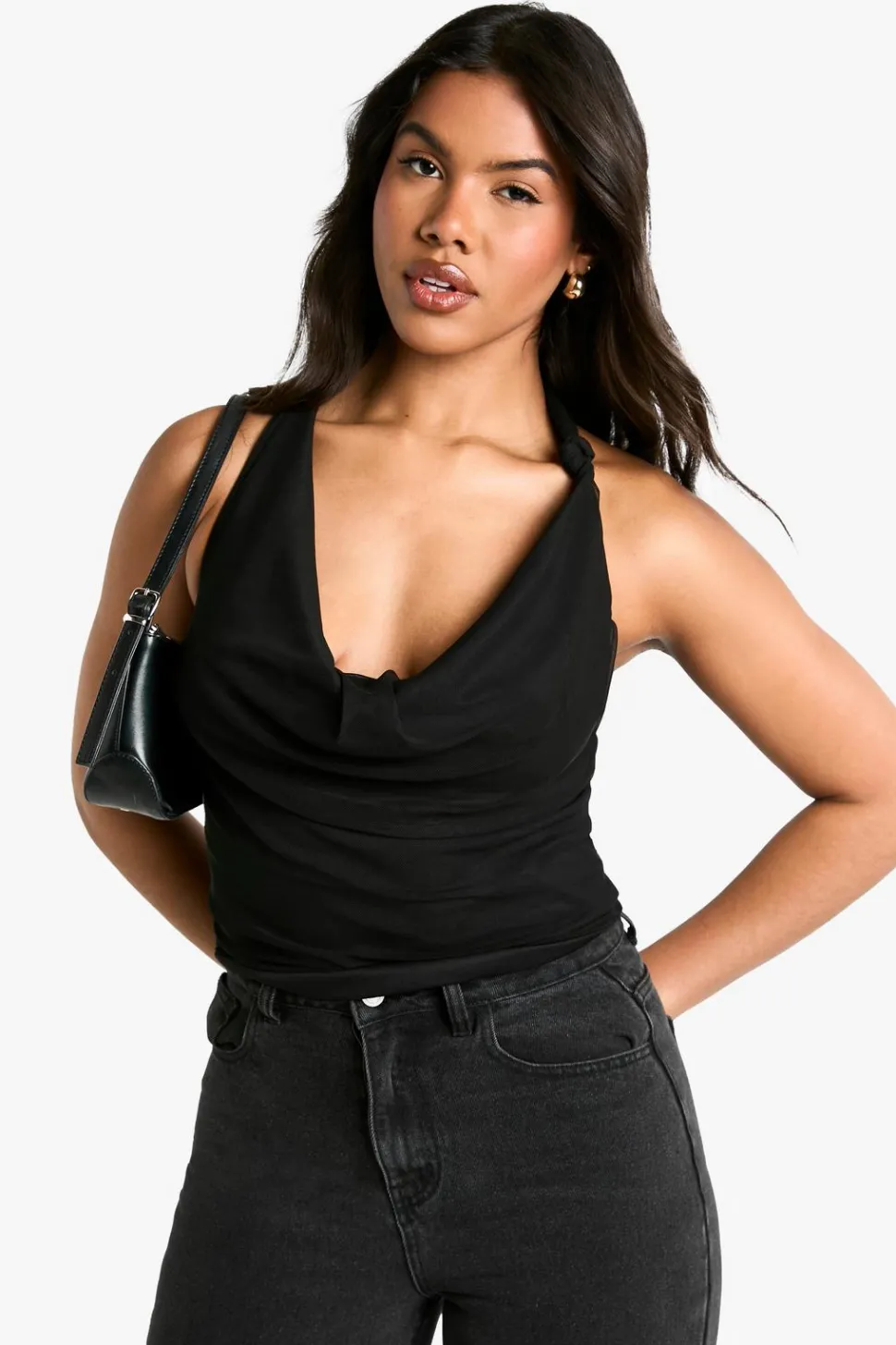 Mesh Knot Detail Halterneck Top | Nasty Gal