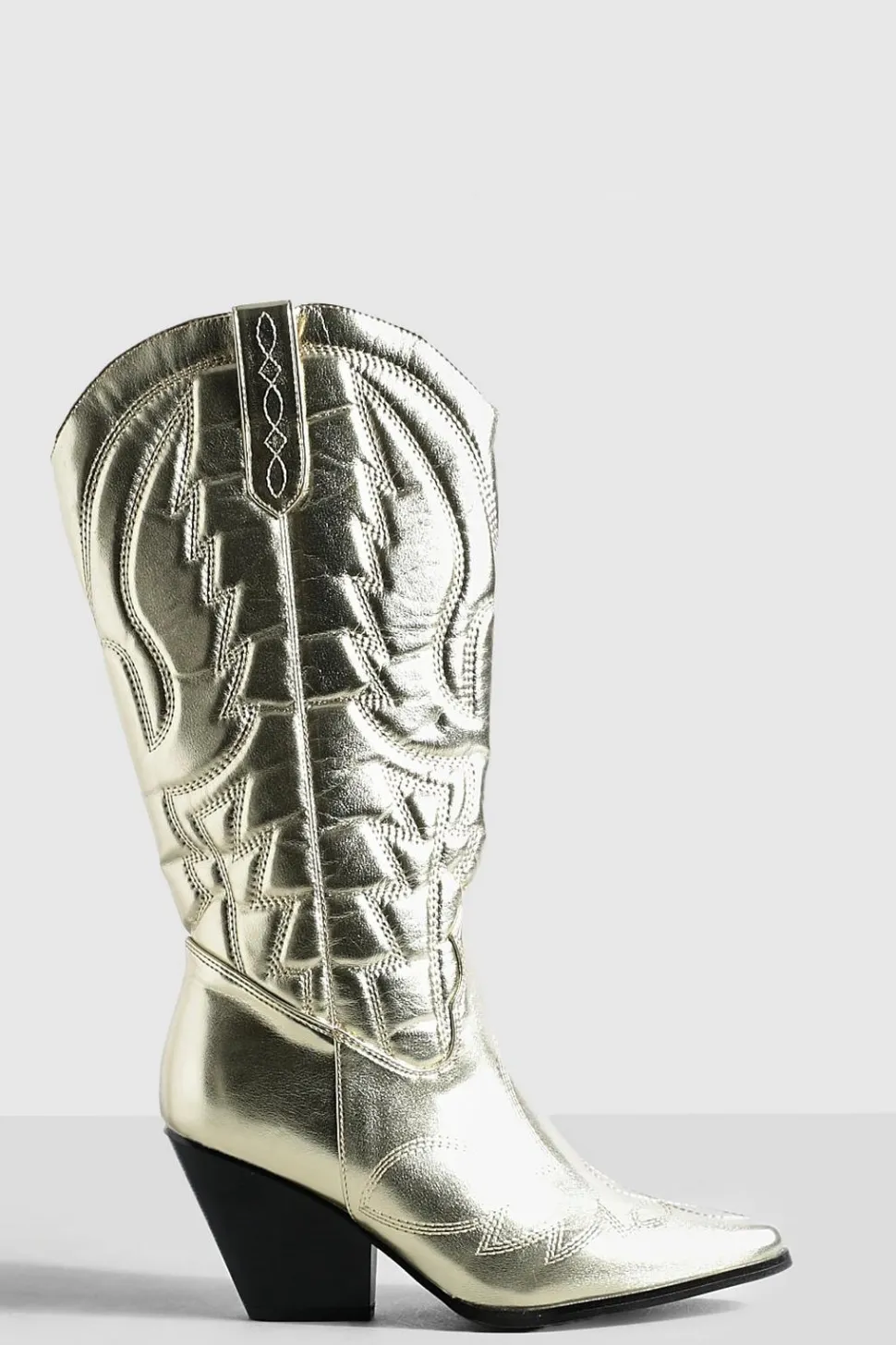 Metallic Knee High Western Cowboy Boots | Nasty Gal