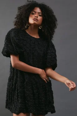 Metallic Tinsel Drop Waist Mini Smock Dress | Nasty Gal