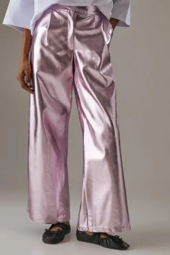 Metallic Wide Leg Trouser | Nasty Gal