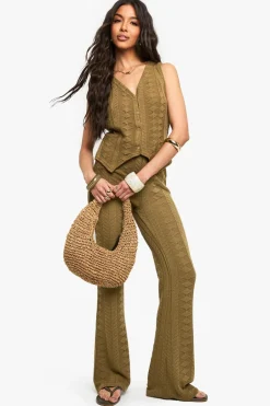Mix and Match Crochet Textured Patterned Trouser | Nasty Gal