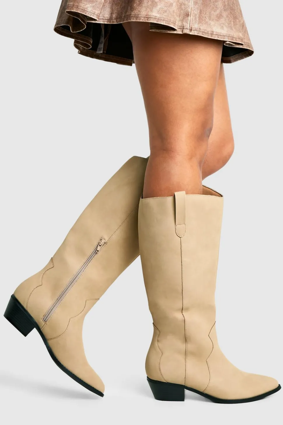 Nubuck Western Style Knee High Boots | Nasty Gal