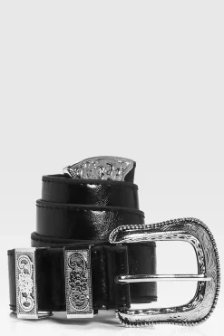 Oversize Western Silver Buckle Boyfriend Belt | Nasty Gal