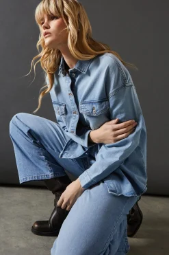 Oversized Pocket Denim Shirt | Nasty Gal