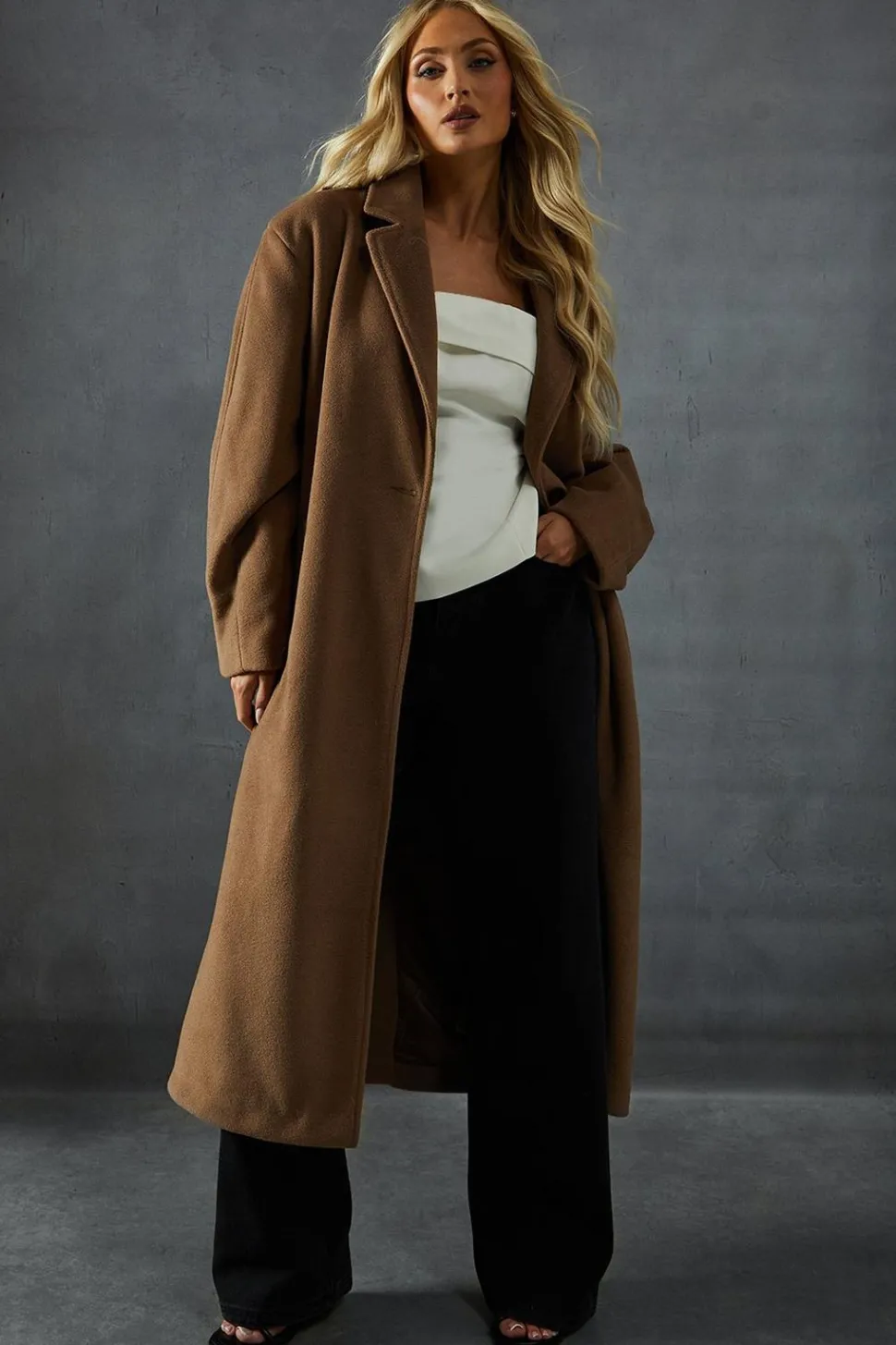 Oversized Wool Look Dad Coat | Nasty Gal