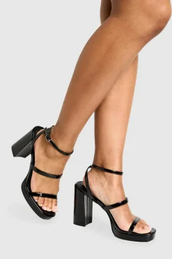 Patent Triple Strap Platform Heels | Nasty Gal