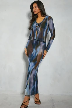 Pattern Mesh Top & Maxi Skirt Co-ord | Nasty Gal