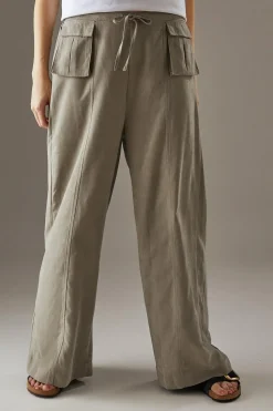 Peach Satin Utility Pocket Wide Leg Trousers | Nasty Gal