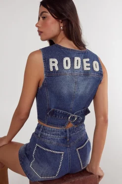 Pearl Rodeo Denim Waistcoat | Nasty Gal