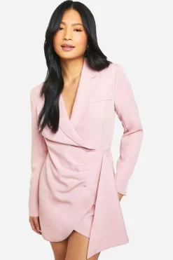 Petite Drape Detail Wrap Blazer Dress | Nasty Gal