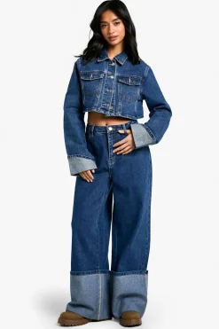 Petite Extreme Turnup Wide Leg Jean | Nasty Gal