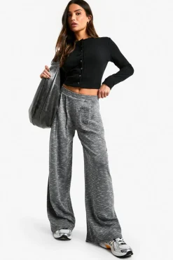 Petite Jersey Marl Wide Leg Trousers | Nasty Gal