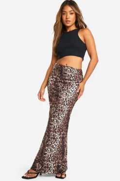 Petite Leopard Jersey Maxi Skirt | Nasty Gal