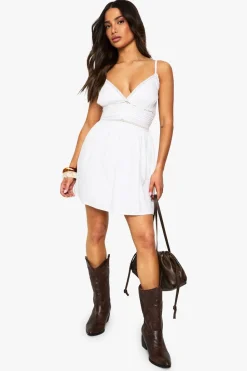 Petite Mini Lace Trim Mini Dress | Nasty Gal
