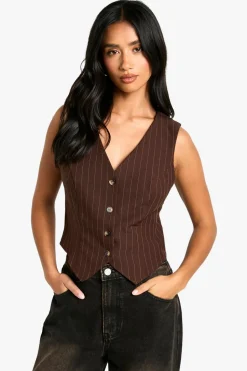Petite Pinstripe Tailored Waistcoat | Nasty Gal