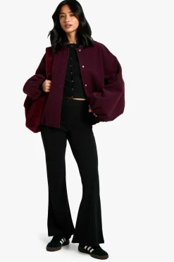 Petite Stretch Flare Leg Trousers | Nasty Gal