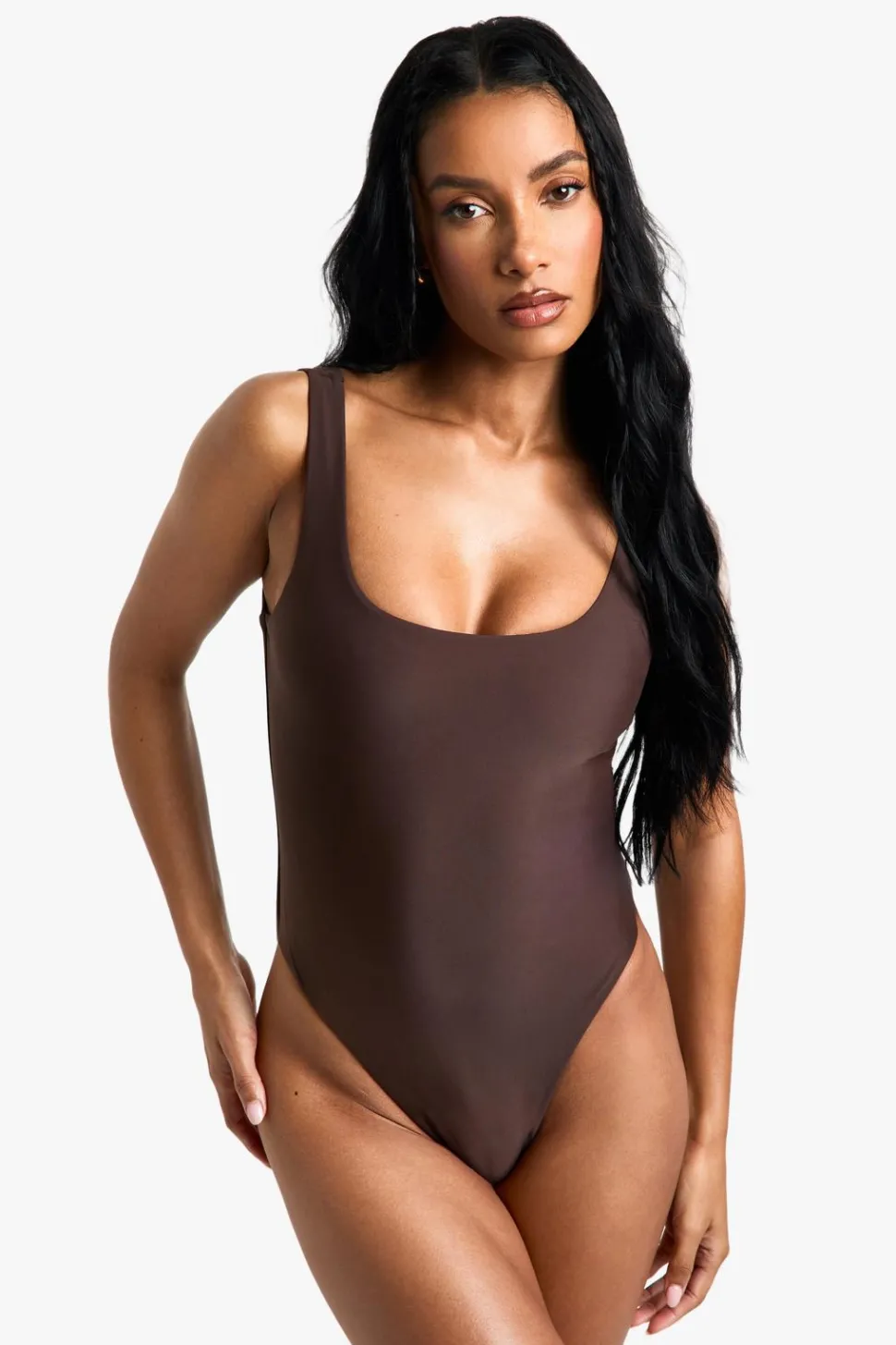 Petite Swimwear Essentials Square Neck Swimsuit | Nasty Gal