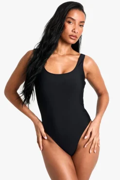Petite Swimwear Essentials Square Neck Swimsuit | Nasty Gal