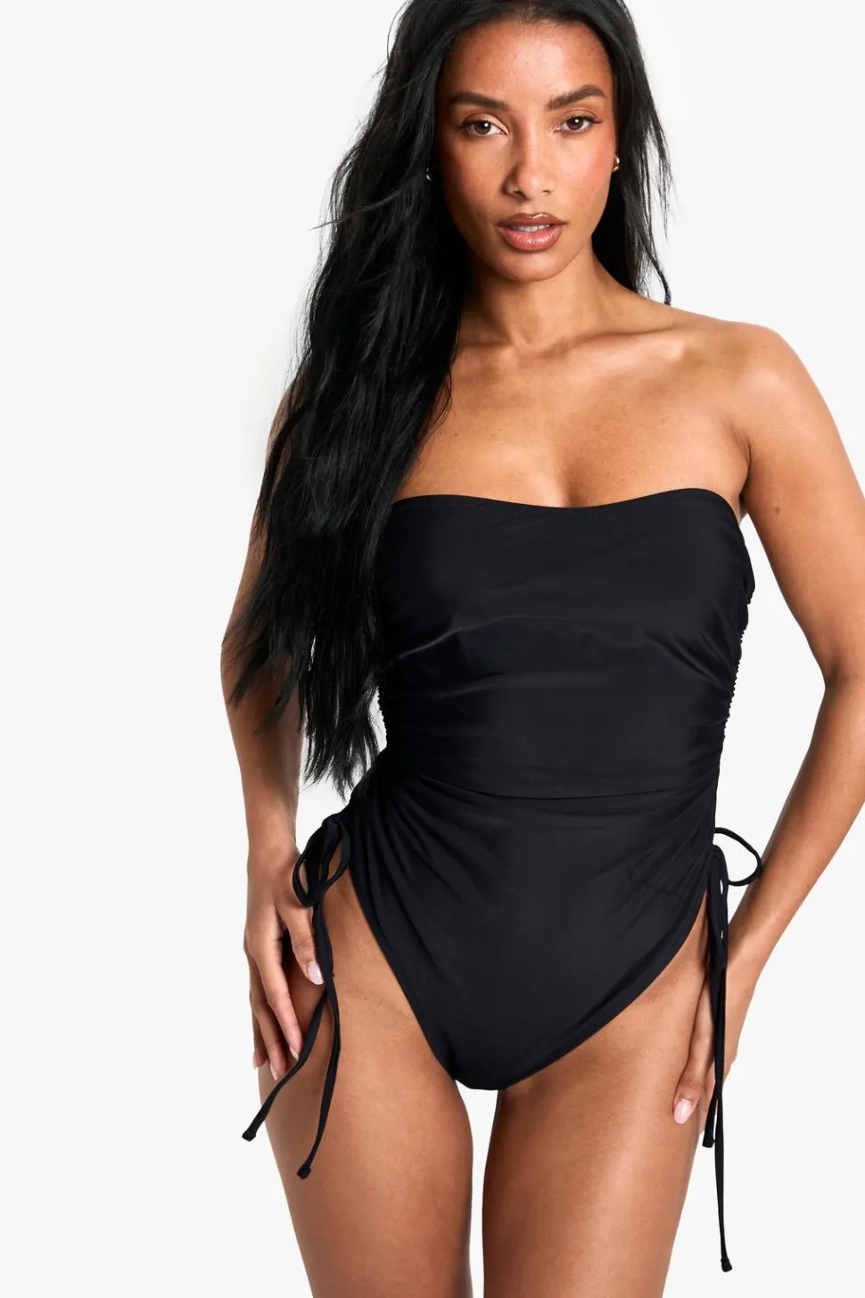 Petite Swimwear Essentials Ruched Swimsuit | Nasty Gal