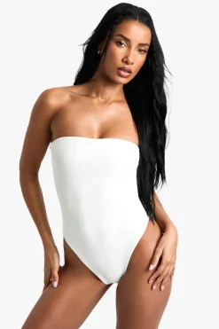 Petite Swimwear Essentials Bandeau Swimsuit | Nasty Gal