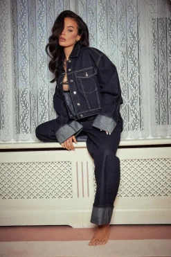 Petite Turn Up Cuff Wide Leg Jean | Nasty Gal