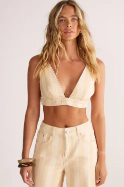 Pinstripe Denim Bralet | Nasty Gal