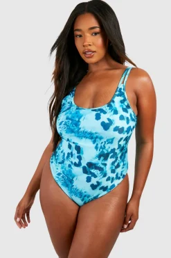 Plus Abstract Animal Strappy Swimsuit | Nasty Gal