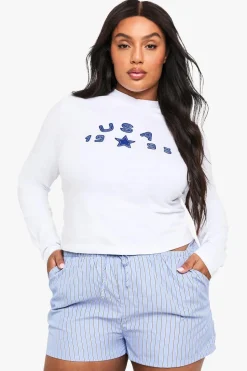 Plus Applique USA Fitted T-Shirt | Nasty Gal