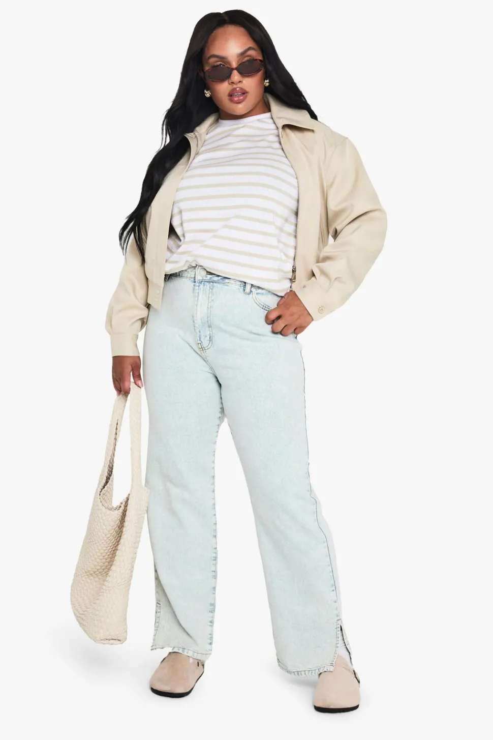 Plus Basics Split Hem Straight Leg Jeans | Nasty Gal