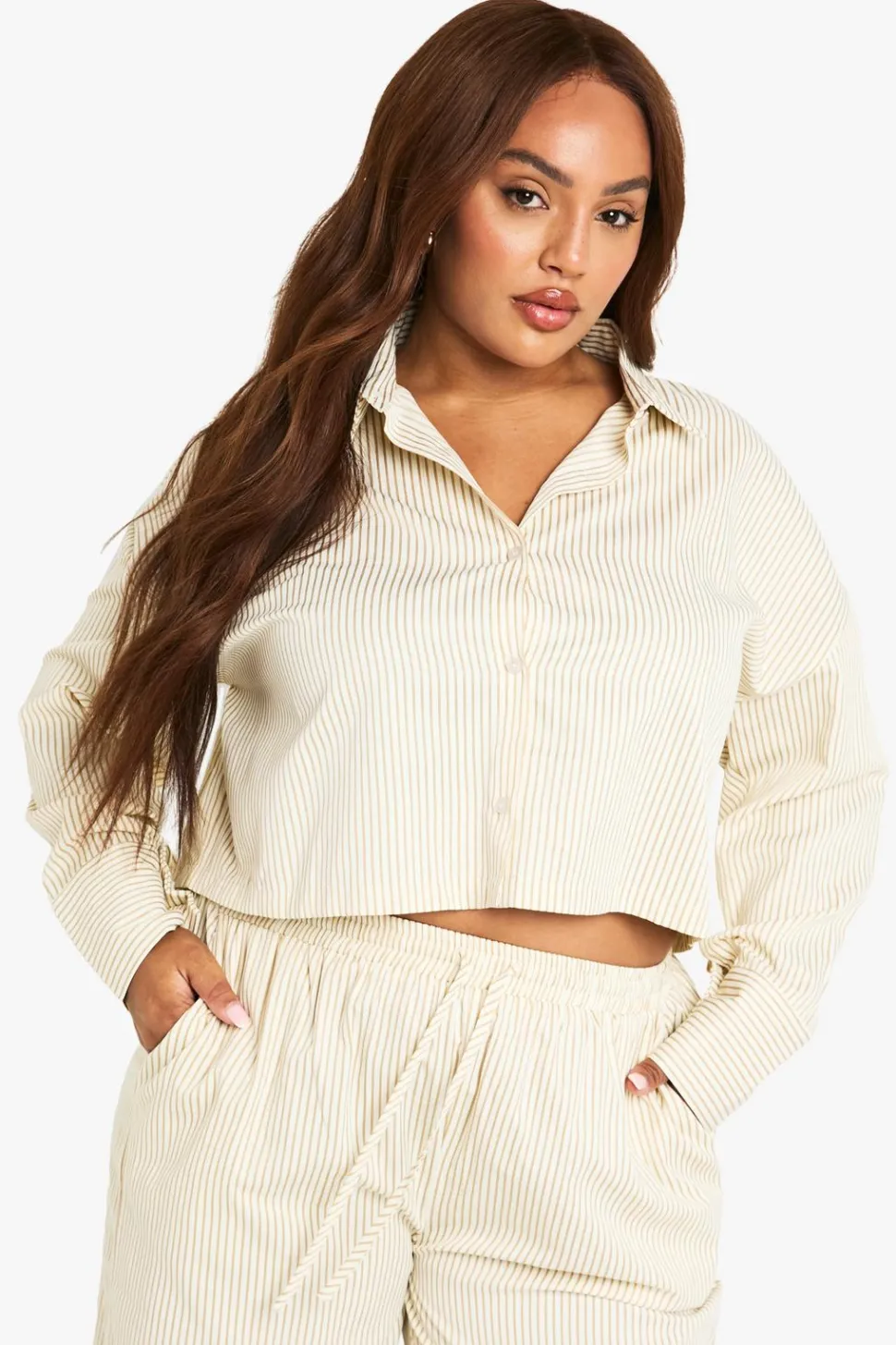 Plus Boxy Cropped Stripe Shirt | Nasty Gal