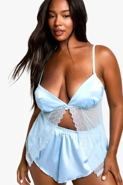 Plus Cloud Trim Open Front Babydoll | Nasty Gal