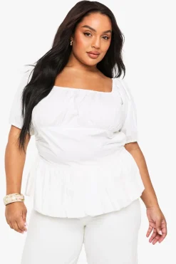 Plus Cotton Puff Sleeve Blouse | Nasty Gal
