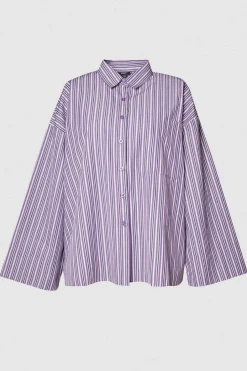 Plus Cotton Stripe Extreme Oversized Wide Cuff Shirt | Nasty Gal
