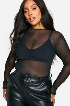 Plus Crew Neck Long Sleeve Bodysuit | Nasty Gal