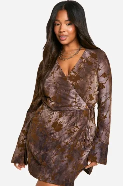 Plus Devore Wrap Dress | Nasty Gal