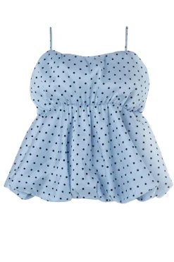 Plus Flocked Polka Dot Bubble Hem Longline Cami Top | Nasty Gal