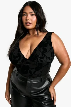Plus Floral Devore Bodysuit | Nasty Gal