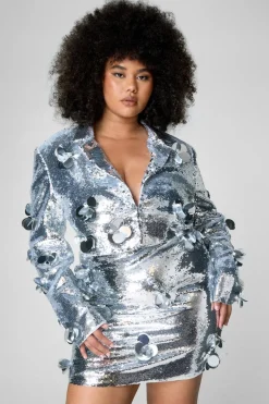 Plus Floral Embellished Sequin Skirt | Nasty Gal