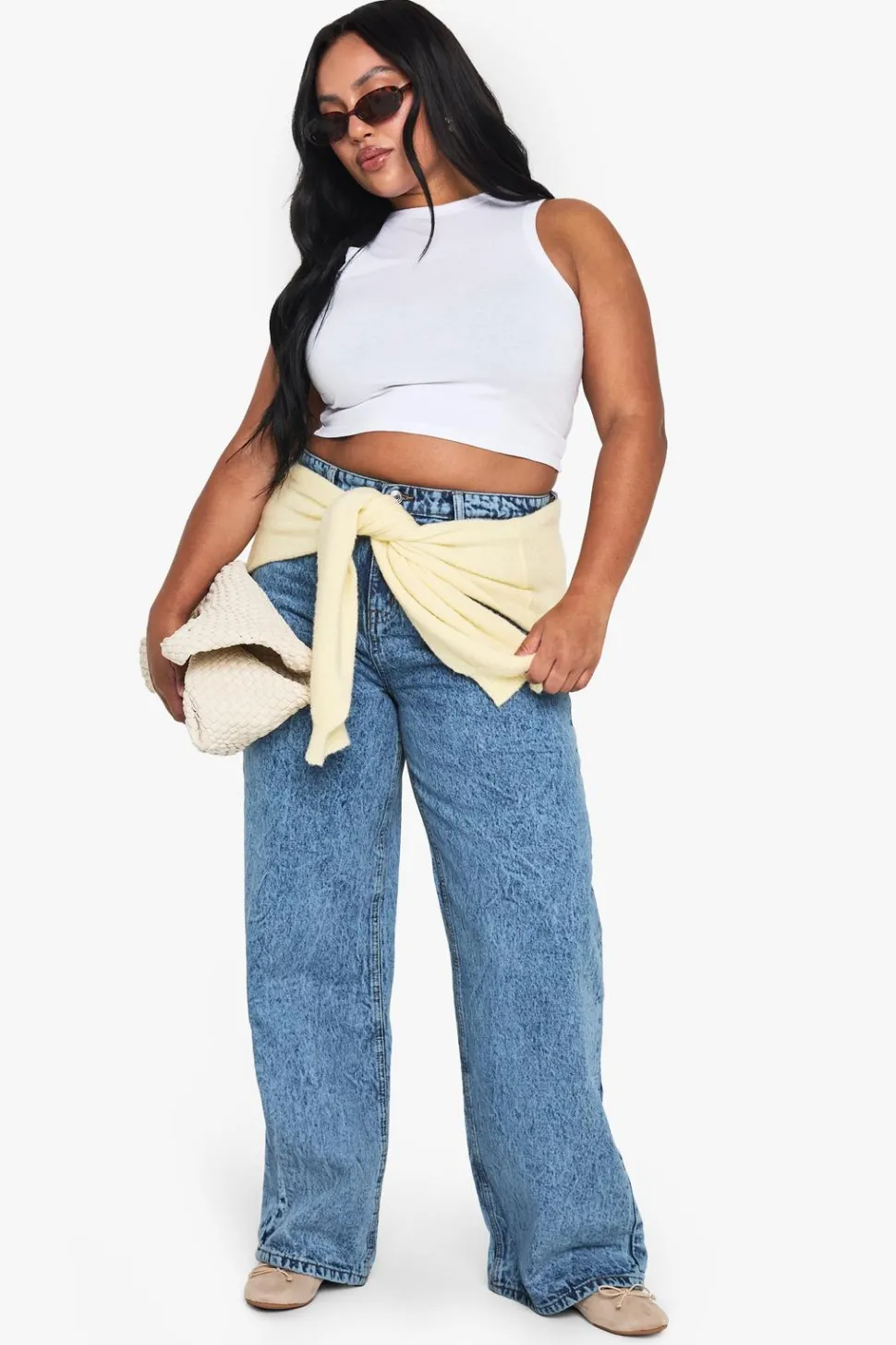 Plus High Waist Bum Shaper Wide Leg Jean | Nasty Gal