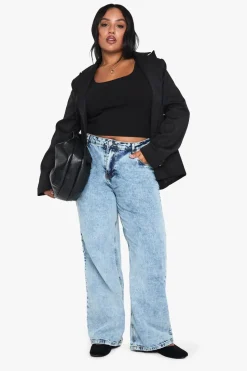 Plus High Waist Bum Shaper Wide Leg Jean | Nasty Gal