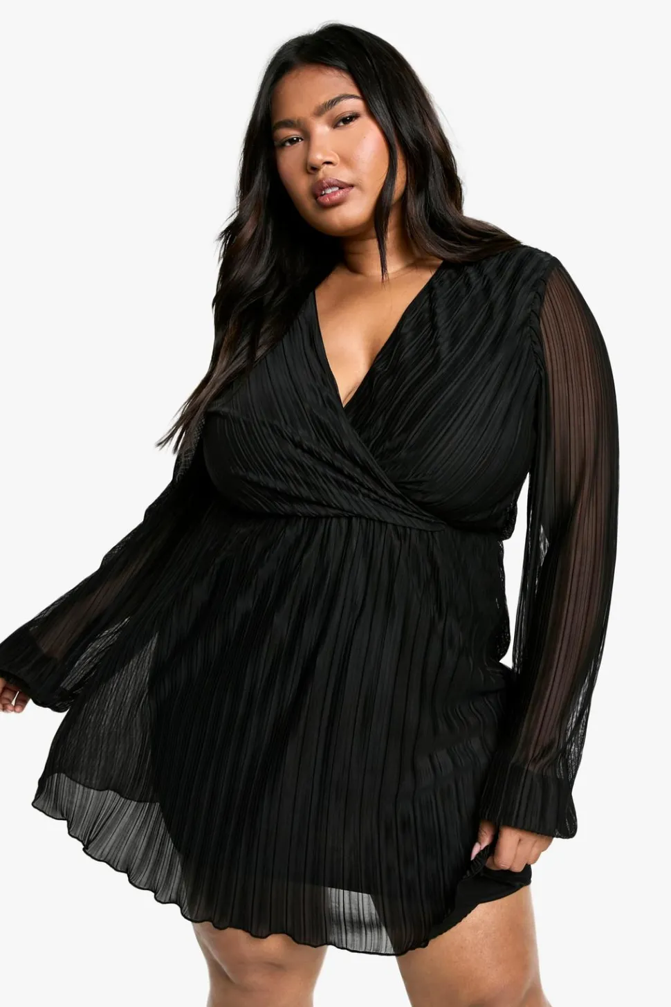 Plus Plisse Skater Dress | Nasty Gal