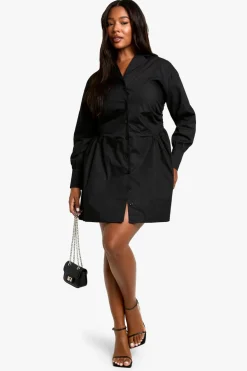 PLUS ROUCHED WAIST SHIRT DRESS | Nasty Gal