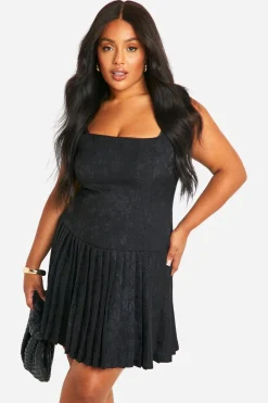 Plus Satin Ruched Ruffle Hem Dress | Nasty Gal