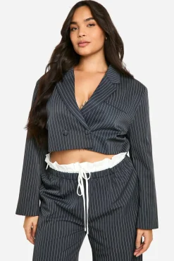 Plus Stripe Cropped Blazer | Nasty Gal