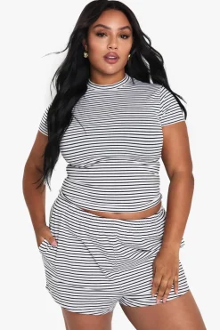 PLUS STRIPED CAP SLEEVE TOP | Nasty Gal