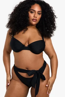 Plus Swimwear Essentials Tie High Waist Brief | Nasty Gal