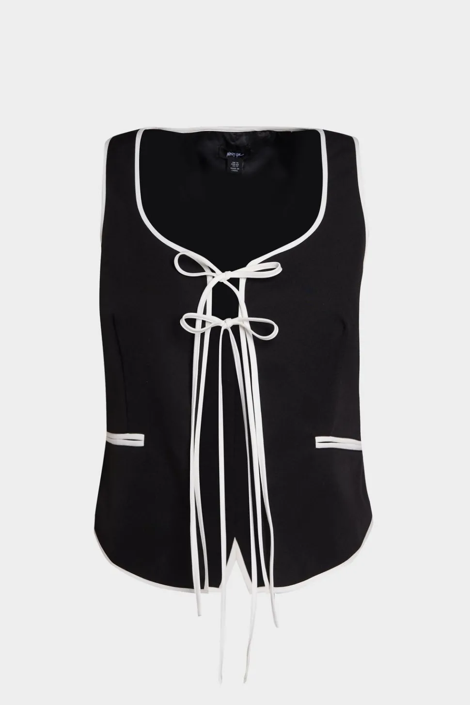 Plus Tailored Contrast Piped Vest | Nasty Gal